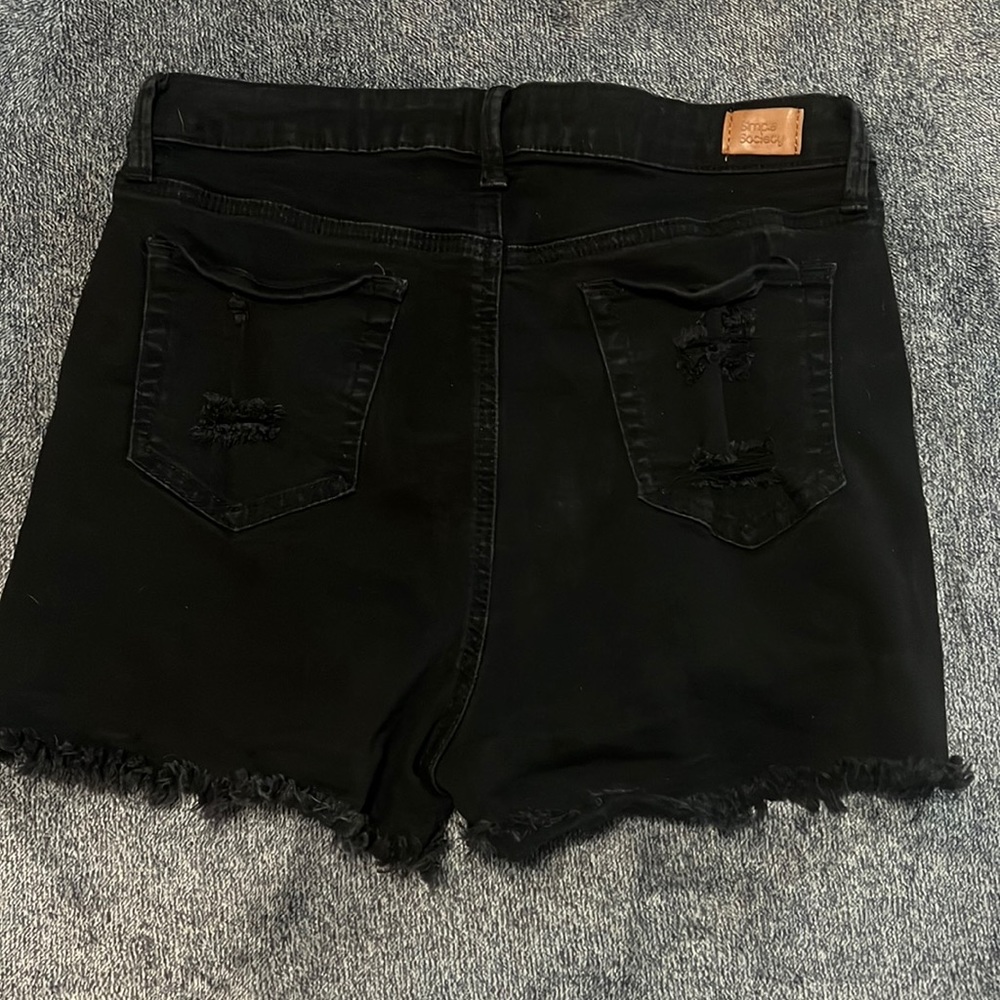 Black high waisted Simple Society jean shorts